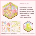 Kit d'autocollants de scène miniature 3D avec deux feuilles PET et une carte de base - Vallée du Printemps