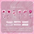 Pegatinas florales de PET con flores rosas de acuarela para decorar diarios y álbumes - Sombras Florales