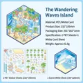 Set d'autocollants 3D scène de dessin animé Longhuan Island pour collage et scrapbooking - Île Joyeuse