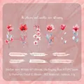 Set de 12 pegatinas de PET con motivos florales de acuarela para decorar diarios - Floración de Vela de Flor