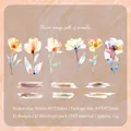 Pegatinas de PET florales con flores en acuarela y texto para decoración de diarios - Fragancia de Flor de Naranja