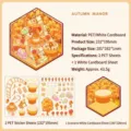 Set d'autocollants de scène miniature 3D DIY Autumn Manor avec 2 feuilles PET et carte - Manoir d'Automne