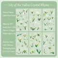 PET decorative stickers Lily of the Valley theme 6 sheets for floral scrapbooking - Lily Of The Valley Charm