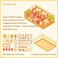 Kit d'autocollants scène 3D DIY Soleil d'Automne avec mignons écureuils en PET - Soleil Chaud d'Automne