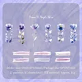 Pegatinas de flores en PET acuarela azul-violeta para diario, set de 12 piezas Huayi Ziyuan - Iris Morado Agradable