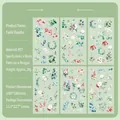 Yashi Floral PET stickers set with 6 vintage botanical designs for journals - Gardenia Leaf Rhythm