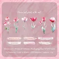Pegatinas decorativas de PET para scrapbooking con elegantes diseños de tulipanes - Niebla Floral Borrosa