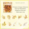 Vintage PET Aufkleber Set mit 10 gelben Pflanzendesigns für Scrapbooking und Basteln - Einfacher Gelber Zweig