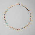 Collana multistrato dorata con cristalli colorati e ciondoli a stella in design a Y - Strass a Stella Multicolore (28772-nek-colour-6)