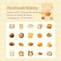 Artisan Bakery waterproof PET stickers set with 40 cute cat and rabbit bread designs - Artisan Bakery