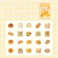 Cute PET bread stickers featuring 40 pieces of cartoon patterns for DIY journaling - Warm Bread Print
