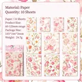 Floral scrapbooking paper set with Tang Meng You Ran theme for journaling and craft projects - Begonia Dream