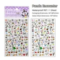 Waterproof PET sticker sheet featuring cute cartoon panda illustrations for journaling - Panda Encounter