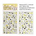 Adesivi in PET impermeabili Simple Cat Life con gatti carini per diari e scrapbooking - Vita da Gatto Semplice