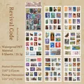 Vintage-Briefmarken-Aufkleber-Set aus PET mit historischen Motiven, 8 Blatt, 100x145mm - Renaissance Code