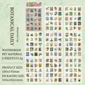 Vintage botanische zegelstickers van waterdicht PET-materiaal voor journals - Bergmaan Dagboek / Set van 8 vellen
