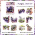 Purple floral PET waterproof stickers set for scrapbooking and garden decoration - Purple Fantasy (1007)