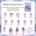Autocollants PET méduse violette onirique pour scrapbooking avec motifs marins étanches - Ondulations de la Mer
