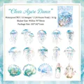Lot de stickers en PET Méduse Bleue avec illustrations marines féeriques - Danseur d'Eau Bleue