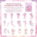 Lot de 30 autocollants méduse en PET imperméables pour décoration de journal intime - Rêve Éclatant de Marée