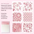 Lot de 6 pochoirs PET motifs floraux et géométriques pour art DIY 100x100mm - Herbe Parfumée Rêve Clair