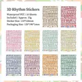 Set van 10 waterdichte PET letters en cijfers stickers met 3D effect voor bullet journals - 3D Ritme Alfabet En Nummer