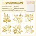 6-piece butterfly and rose PET stencil set for DIY painting, 100x100mm laser cut templates - Flower Realm