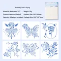6-piece butterfly and rose PET stencil set for DIY painting, 10x10cm waterproof templates - Butterflies Fly