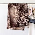 Sciarpa scialle spessa con stampa leopardata e zebrata con frange per lo stile invernale - Marrone (FYR-59-1)