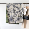 Chal jacquard floral de doble cara con flecos y tela gruesa cálida vintage - 66*186cm / Beige/Verde Oscuro (YH-153-Beige)