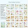 East Hedge Garden PET stickers set with 20 unique watercolor landscape scenery patterns - East Fence Garden