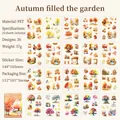 20 sheets PET transparent autumn garden stickers set with maple trees and swan motifs - Garden Full of Autumn Mood