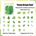 Set di 60 adesivi in PET impermeabili con vari motivi di foglie verdi e piante naturali - Foglie Sognanti (Verde)