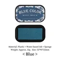 Blue water-based ink pad for DIY stamps with sponge texture and plastic case details - Blue