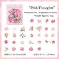Adesivi floreali Pink Thoughts in PET, 60 pezzi botanici impermeabili per scrapbooking - Pensieri Rosa (Rosa)