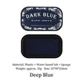 Navy blue water-based ink pad for DIY stamps with compact plastic case and sponge - Dark Blue