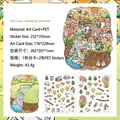DIY watercolor frog theme sticker set with white card background and PET transparent sheets - Fairy Tale-Frog In The Well