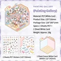 3D DIY Art Gallery σετ αυτοκόλλητα μινιατούρα με αδιάβροχα PET αυτοκόλλητα και φόντο - Γκαλερί ζωγραφικής