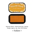Vibrant yellow water-based ink pad for DIY stamps with sponge base and plastic casing - Yellow