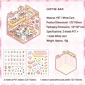 Σετ τρισδιάστατα αυτοκόλλητα DIY Coffee Bar με υλικό PET και χαρτόνι για scrapbooking - Μπαρ καφέ