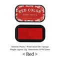 Red high-density water-based ink pad in black plastic case for vintage stamps - Red