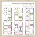 Set of 6 vintage border adhesive stickers for journaling with colorful frame patterns - Creative Notes