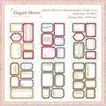 Vintage diary frame stickers set with 6 sheets for journal decoration and labeling - Elegant Memo