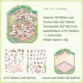 Kit d'autocollants scène de chambre panda mignon avec stickers PET et carte - Salle de Loisirs pour Chats