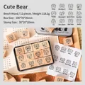 Set di 12 timbri in legno a forma di orso in scatola di metallo per decorazioni fai da te - Orsetto carino