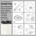 6pcs galaxy themed stencil set 13x13cm made of waterproof PET for space drawings - Starlight Flow