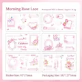 Rosa PET-Spitzenblumen-Aufkleber-Set für DIY-Scrapbooking mit Dawn Lace-Design - Morgendämmerung-Spitze