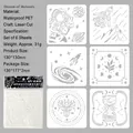 6pcs DIY space theme PET stencils set featuring astronaut and rocket laser cut designs - Dream of Meteors
