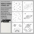 DIY galaxy star stencils set with 6 pieces of laser cut waterproof PET plastic templates - Nebula Dance