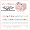 Set of 10 washi tape rolls in soft tones with floral and geometric patterns - Gentle Water Ripples
